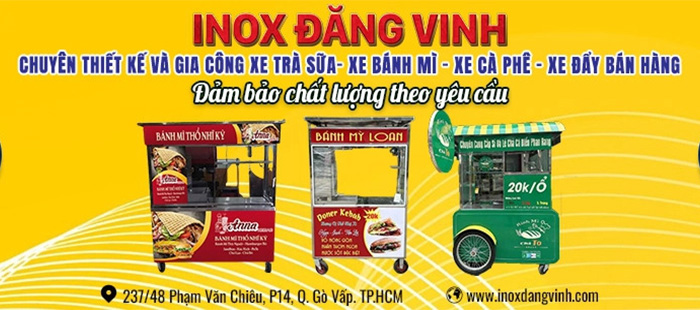 Xưởng đóng xe trà sữa inox Đăng Vinh