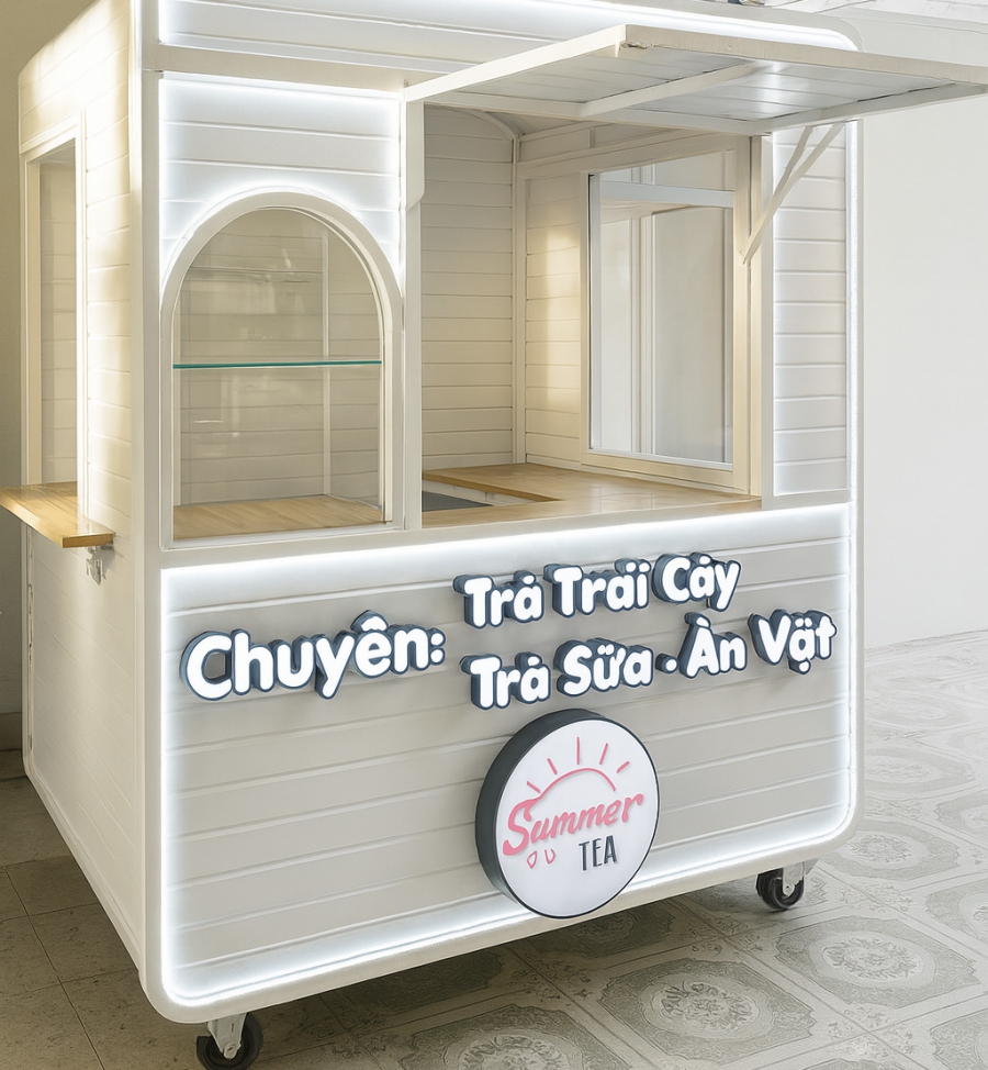 Xe bán trà sữa đồ ăn vặt nên thiết kế bao nhiêu ngăn