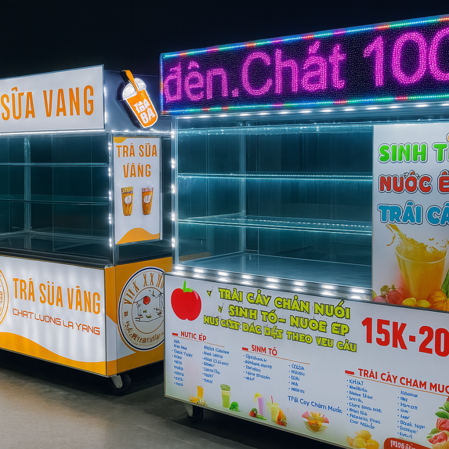 Xe trà sữa có đèn LED giúp tăng doanh thu thế nào