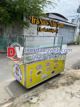 Xe bán trà sữa di động Nhà Sam Inox Đăng Vinh