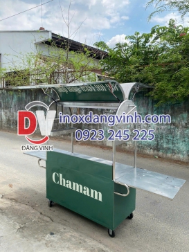 Xe bán trà sữa lưu động Chamam Inox Đăng Vinh
