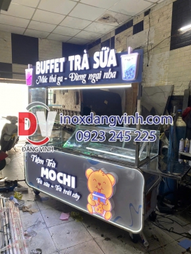 Xe bán trà sữa mang đi Mochi Inox Đăng Vinh