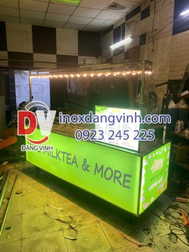 Xe bán trà sữa trái cây Milktea & More Inox Đăng Vinh