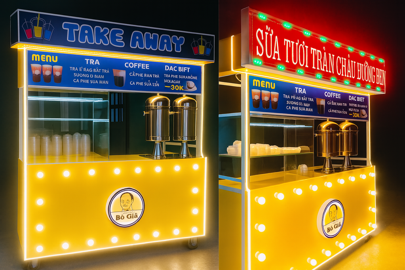 Xe trà sữa có đèn LED giúp tăng doanh thu thế nào